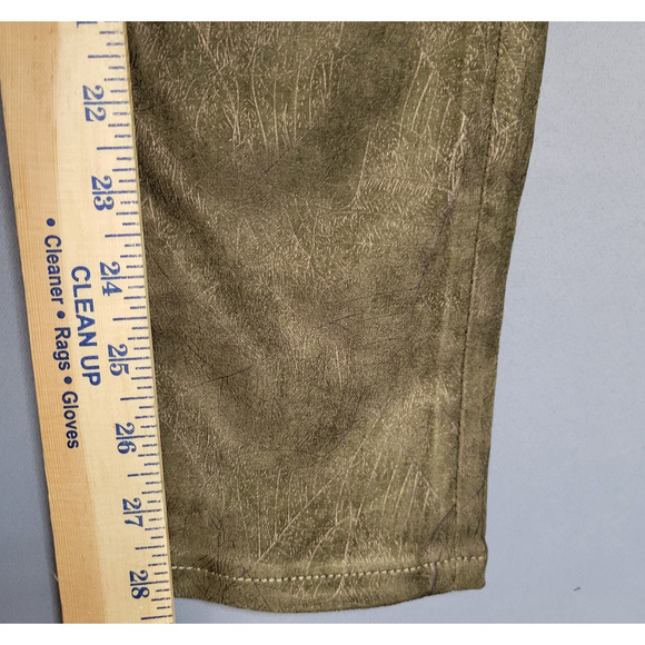 Tractr Pants Womens 6 Green Metallic Core Skinny Mid Rise Stretch Glam Rock Bold - Picture 9 of 16